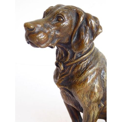 123 - Franz Bergmann (1861-1936), a very fine patinated bronze model of a seated hound (possibly a Weimara... 