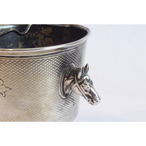 151 - An interesting 19th century Continental silver vase/container of diminutive proportions; tow opposin... 