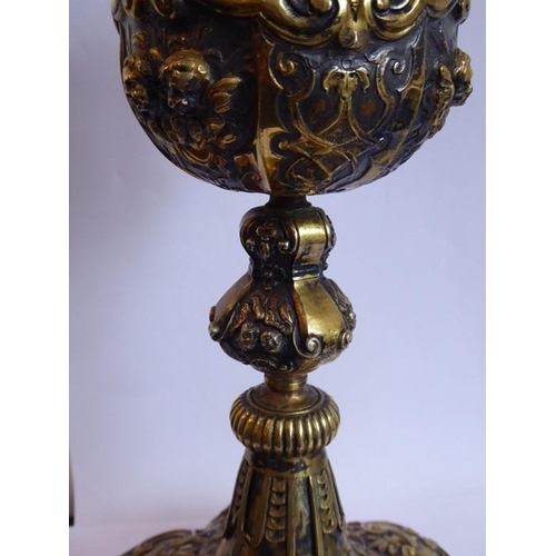 194 - A gilt-metal (probably silver gilt) Renaissance style goblet; probably 17th/18th century, the bowl w... 