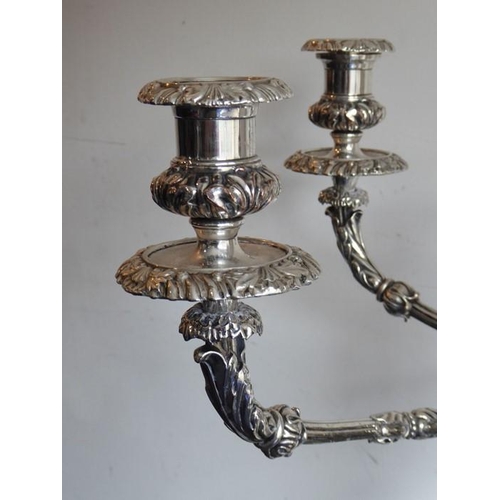 200 - A  fine and very large early 19th century Sheffield-plated five-light candelabra by Matthew Boulton;... 