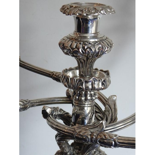 200 - A  fine and very large early 19th century Sheffield-plated five-light candelabra by Matthew Boulton;... 