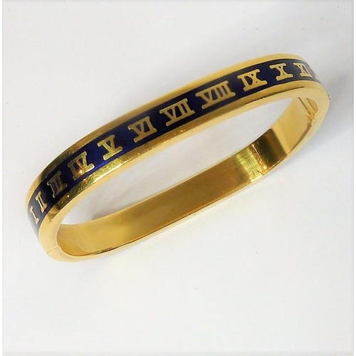 273 - A fine quality heavy 18-carat gold, enamel and diamond set bangle set with over 100 diamonds (The co... 