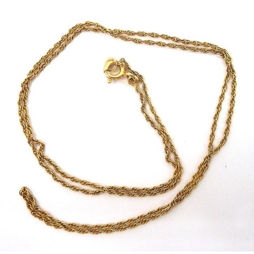 280 - An 18-carat yellow-gold fine double link chain necklace (gross weight 2.3g)