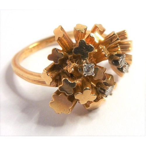 291 - Five gem-set rings; two 9-carat V-shaped keeper rings, a diamond and 18-carat yellow-gold ring, a 14... 