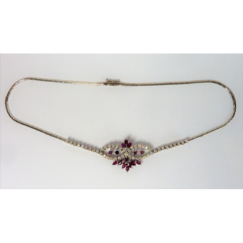 307 - A fine quality white-gold, ruby and diamond necklace   (The cost of UK postage via Royal Mail Specia... 