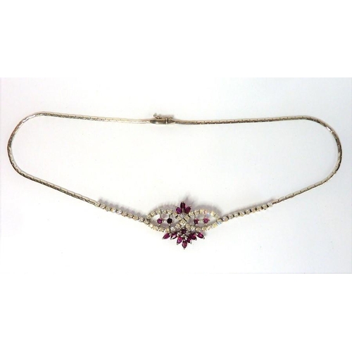 307 - A fine quality white-gold, ruby and diamond necklace   (The cost of UK postage via Royal Mail Specia... 