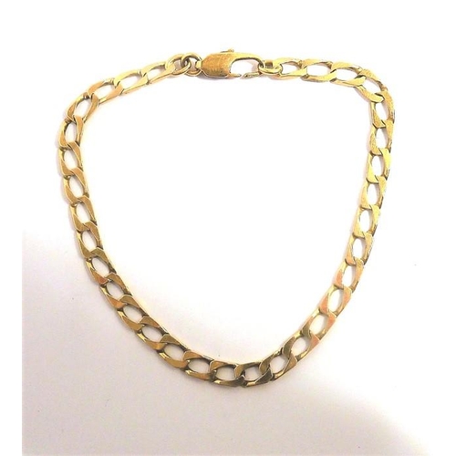 328 - An 18-carat yellow-gold faceted curb link bracelet (gross weight 8.2g)