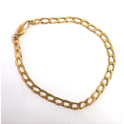 328 - An 18-carat yellow-gold faceted curb link bracelet (gross weight 8.2g)