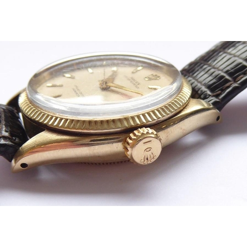 395 - A gentleman's 9-carat yellow-gold cased Rolex Oyster Perpetual wristwatch; the dial signed Rolex Oys... 