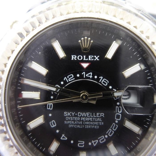 398 - A gentleman's Rolex Oyster Perpetual bi-metal Sky-Dweller (model 326933, Rollasor), purchased new in... 