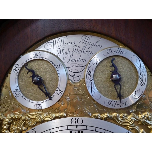 410 - A fine 18th century figured mahogany cased eight-day repeating bracket clock; the broken-arch dial h... 