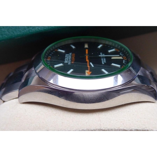 413 - A gentleman's Rolex Oyster Perpetual Milgauss Superlative Chronometer wristwatch, officially certifi... 