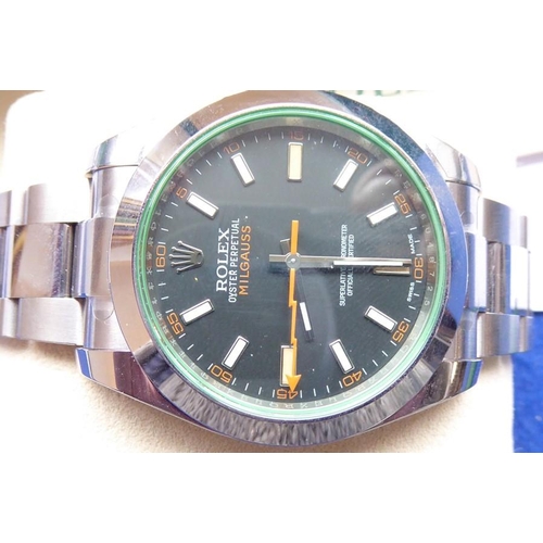 413 - A gentleman's Rolex Oyster Perpetual Milgauss Superlative Chronometer wristwatch, officially certifi... 