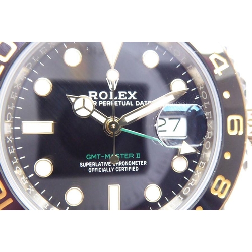 416 - A  gentleman's Rolex bi-metal GMT Master II Oyster Perpetual Date: originally purchased February 201... 