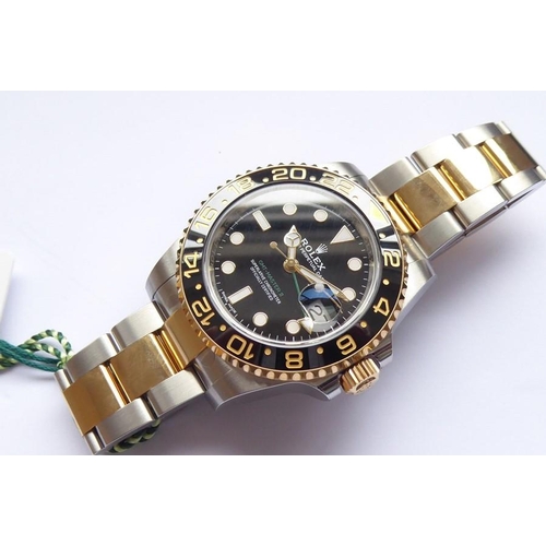 416 - A  gentleman's Rolex bi-metal GMT Master II Oyster Perpetual Date: originally purchased February 201... 