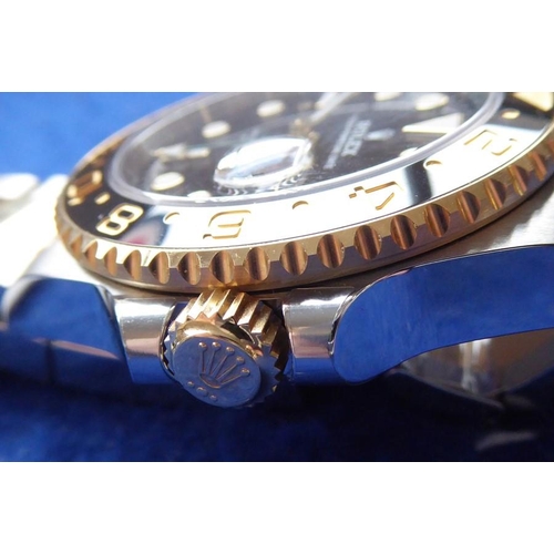 416 - A  gentleman's Rolex bi-metal GMT Master II Oyster Perpetual Date: originally purchased February 201... 