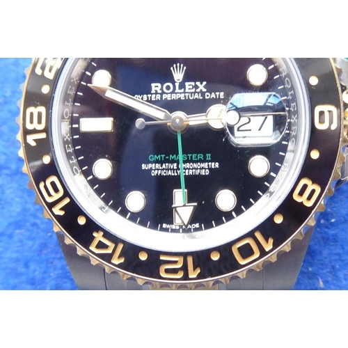 416 - A  gentleman's Rolex bi-metal GMT Master II Oyster Perpetual Date: originally purchased February 201... 