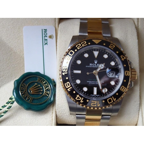 416 - A  gentleman's Rolex bi-metal GMT Master II Oyster Perpetual Date: originally purchased February 201... 