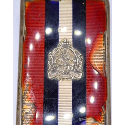 421 - A mixed lot to include a 1920s silver Duke of Edinburgh's Regiment vesta case (the enamelled regimen... 