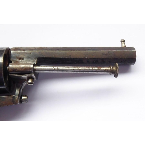 433 - A Rimfire pocket pistol, circa 1860-1870, single action, folding trigger, signed on top of octagonal... 