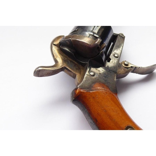 433 - A Rimfire pocket pistol, circa 1860-1870, single action, folding trigger, signed on top of octagonal... 