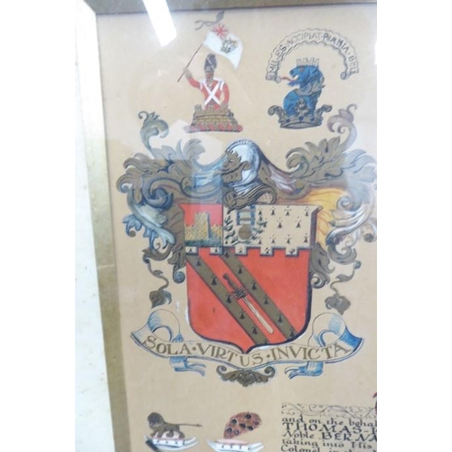 454 - A copy of the Grant of Arms to Lt.-Col. Edward Miles by authority of the Prince Regent, the Garter P... 