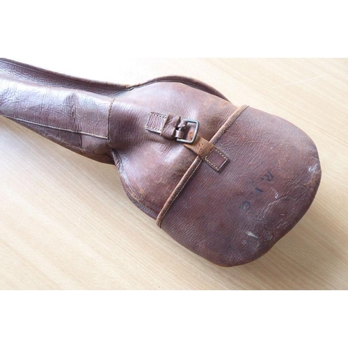 457 - An 1897 Pattern officer's sword with brown-leather regulation scabbard, complete with brown-leather ... 