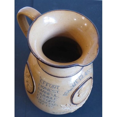 46 - A late 19th century Doulton Lambeth stone ware jug of political interest 'Leeds Election 1880', the ... 