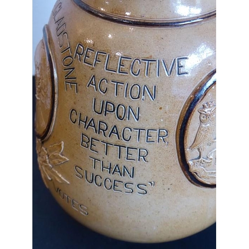 46 - A late 19th century Doulton Lambeth stone ware jug of political interest 'Leeds Election 1880', the ... 