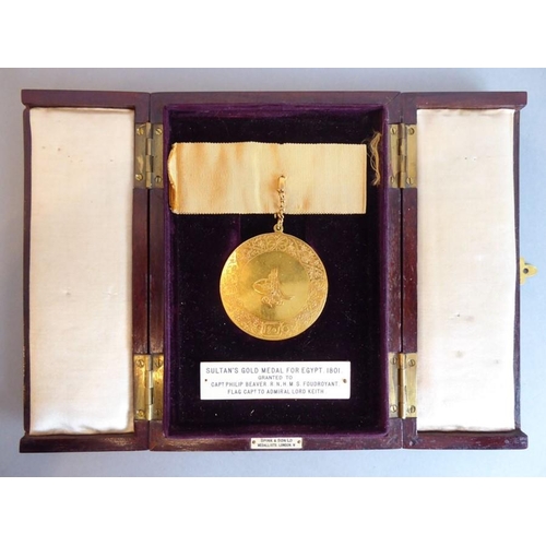 462 - The Imperial Order of the Crescent 1st Class (the Sultan’s Medal for Egypt 1801) to Captain Philip B... 