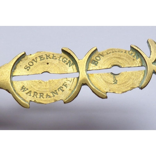 521 - 19th century sovereign scales for full and half sovereigns, marked Sovereign Warranted