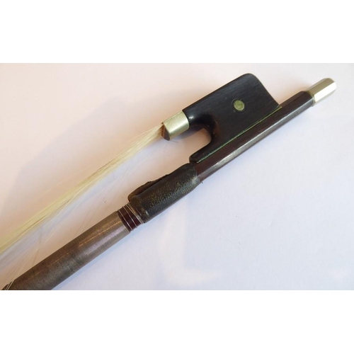 584 - A cello bow (small amount of damage and reparation to end of bow) (70cm)