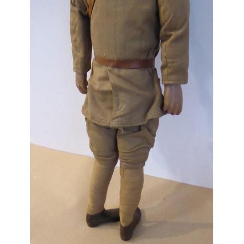 588 - A rare WWI British patriotic propaganda doll of Lord Horatio Kitchener of Khartoum; with painted chi... 