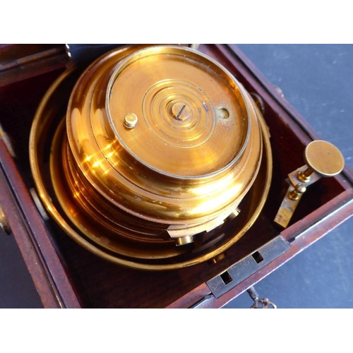 604 - A 19th/early 20th century mahogany-cased and brass-bound marine chronometer 'J.G.FAY & CO. LTD. 90 H... 