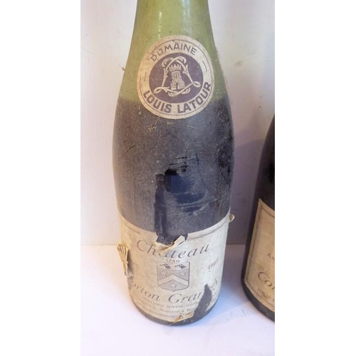 614 - Three bottles of Chateau Corton Grancey 1967 and a bottle of Beaune - Clos du Roi 1966 - Doudet Naud... 