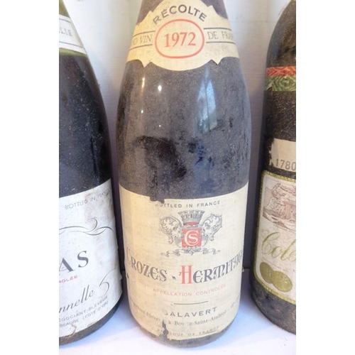 615 - A mixed lot of 7 bottles: 3 x Chénas 1966 Pierre Ponnelle; Crozes Hermitage 1973 - Salavert; Colares... 