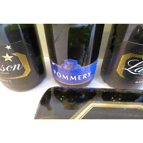 617 - Five bottles of Lanson champagne and a bottle of Pommery champagne (6)