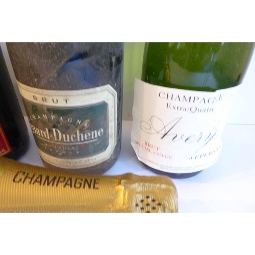 627 - 6 bottles of champagne: Devaux - Oeil de Perdrix; Cheurlin Dangin cuvee speciale;  

Piper Heidsieck... 