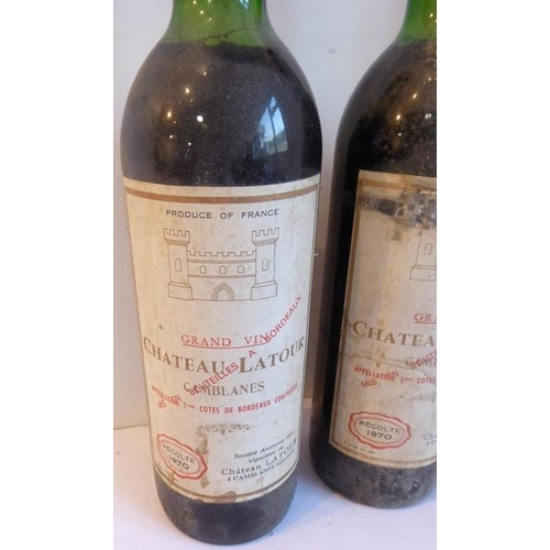 629 - Two bottles of Chateau Latour 1970 - Comblanes and a bottle of 1971 Louis Latour - Morgon