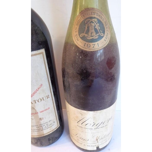 629 - Two bottles of Chateau Latour 1970 - Comblanes and a bottle of 1971 Louis Latour - Morgon