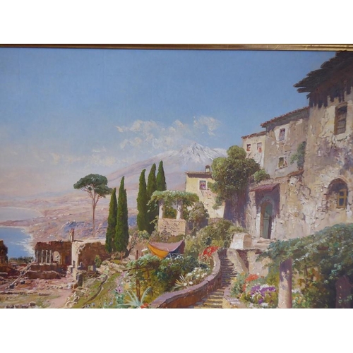 641 - ALOIS ARNEGGER (Austrian 1879-1967), a gilt framed oil on canvas study 'Naples', signed lower left (... 