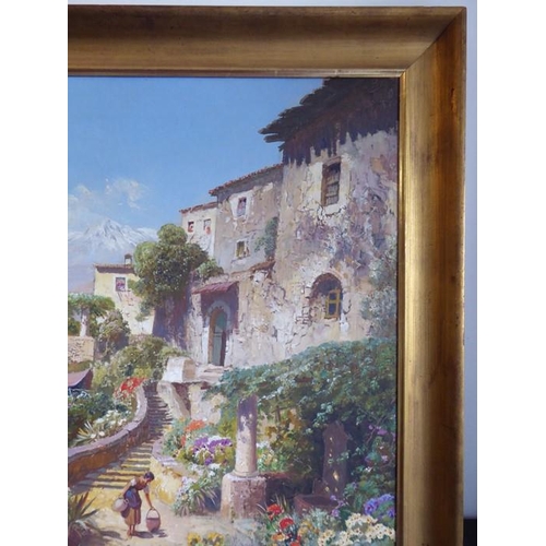 641 - ALOIS ARNEGGER (Austrian 1879-1967), a gilt framed oil on canvas study 'Naples', signed lower left (... 