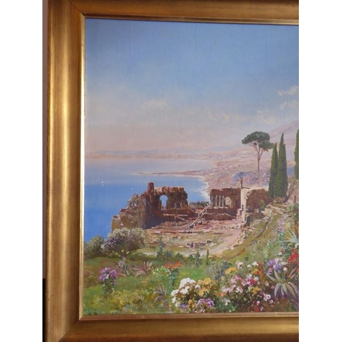 641 - ALOIS ARNEGGER (Austrian 1879-1967), a gilt framed oil on canvas study 'Naples', signed lower left (... 