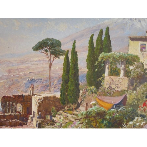 641 - ALOIS ARNEGGER (Austrian 1879-1967), a gilt framed oil on canvas study 'Naples', signed lower left (... 