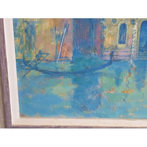 667 - Jean YOUNG R.A. (1914-1995); a framed oil on canvas study 'Little Palace on the Grand Canal, Venice'... 