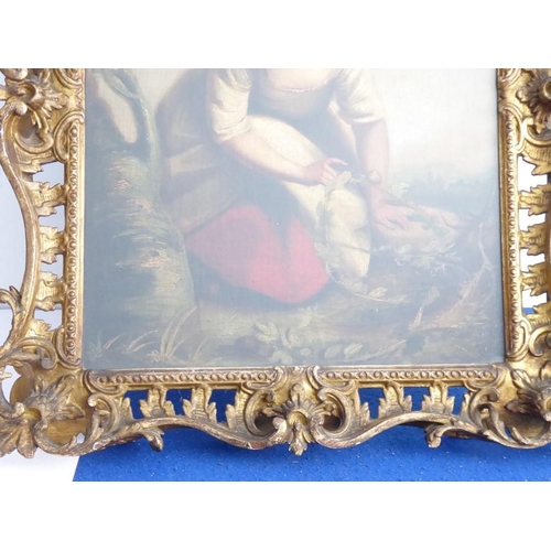 669 - R. M. (RICHARD MORTON) PAYE (?-1821), a finely carved wood gilt-framed and glazed oil on canvas stud... 