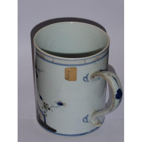 67 - The Nanking Cargo circa 1752, a large Chinese porcelain tankard of straight sided cylindrical form a... 