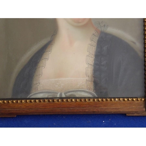 674 - Austrian School; circa late 18th century, an oak-framed and glazed pastel on canvas shoulder-length ... 