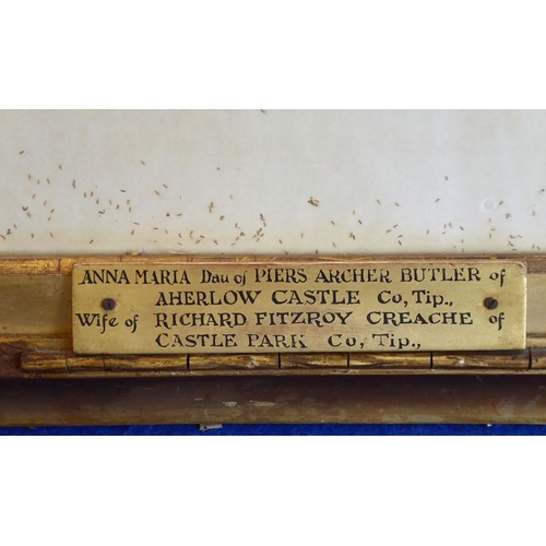 701 - A mid-19th century gilt-framed and glazed watercolour study; the lower plaque reading Anna-Maria Dau... 