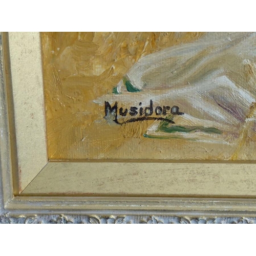 712 - Elizabeth Mary ALDERSON (1900-1988) and Dorothy Margaret ALDERSON (1900 - 1992); a brush gilt-framed... 